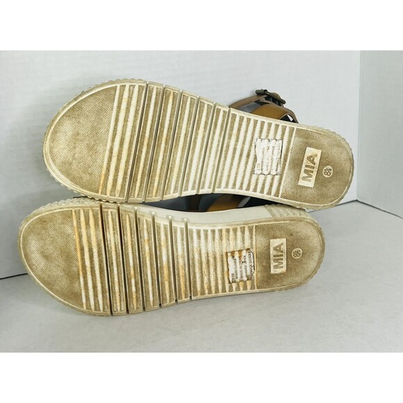 Mia Lunna Sandals Brown Leather Strap Women's Size 8.5 MH0091 - Picture 7 of 7